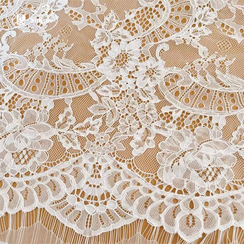 Wedding Dress Supply - 3メートル。 手作りの縁飾り刺繍レース生地、ブライダルウェディングドレスの縫製用品に使用されます