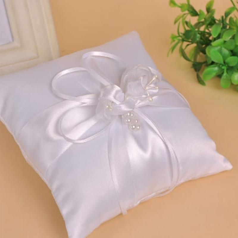 Ring Bearer Pillow - P9FEウェディングパールリングウェディングパーティーとお祝いのための枕を祝う結婚指輪ベアラーピロークッションボウズ
