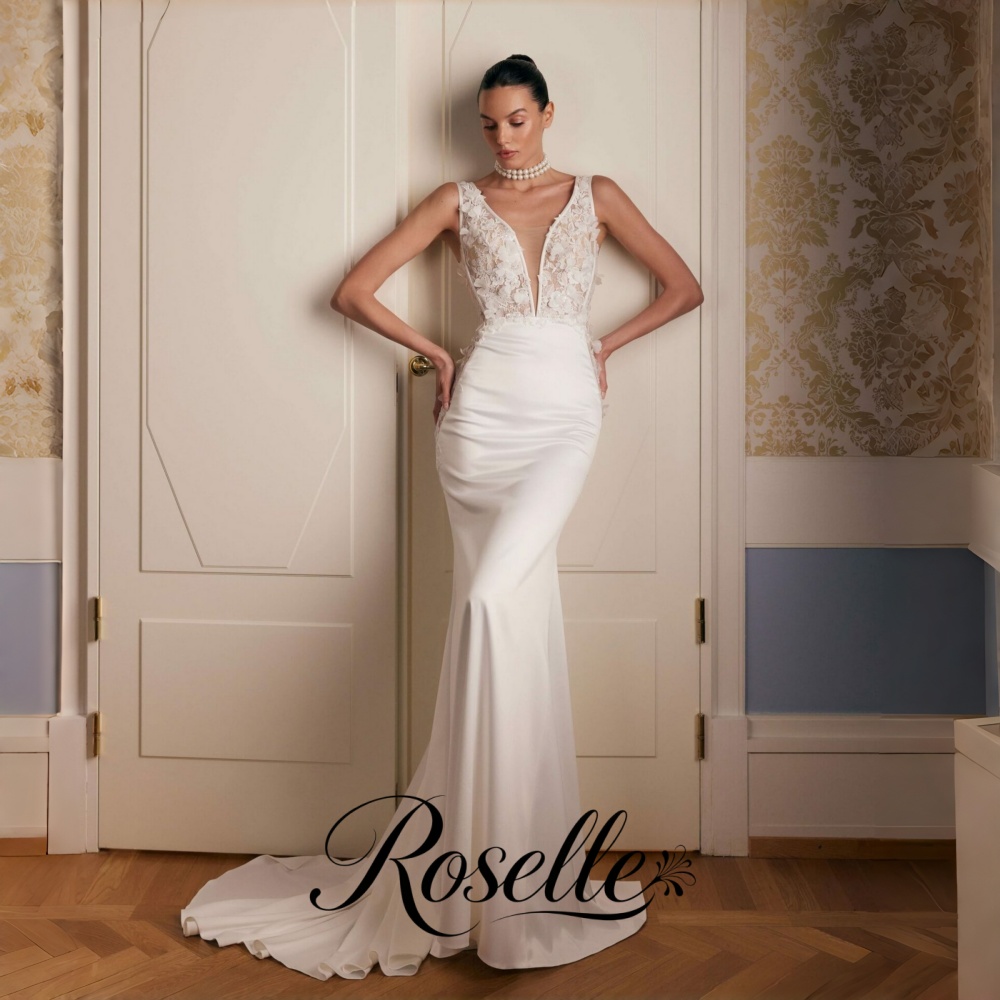ROSELLE レース V ネックマーメイドウェディングドレ - Wedding Qw のレビューと価格