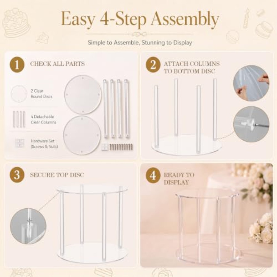 16インチのアクリル製噴水型ケーキスタンド、結婚式用、クリア - Wedding Fountain のレビューと価格