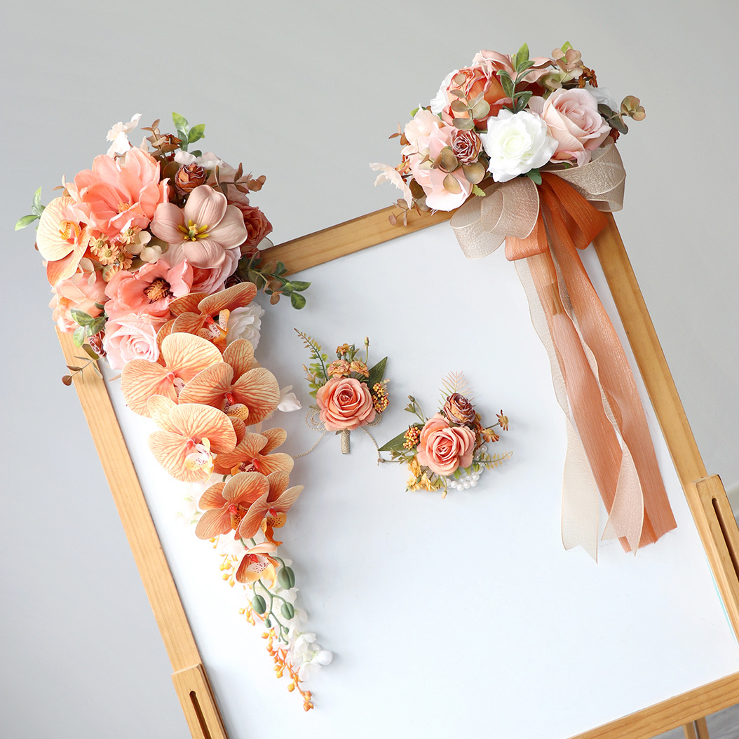 ヤンニュー ピンク ウェディングブーケ コサージュ ブートニ - Wedding Ceremony Supply のレビューと価格