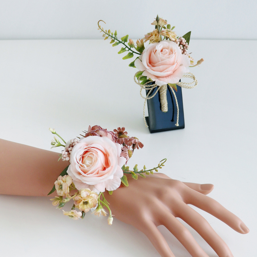 ヤンニュー ピンク ウェディングブーケ コサージュ ブートニ - Wedding Ceremony Supply のレビューと価格