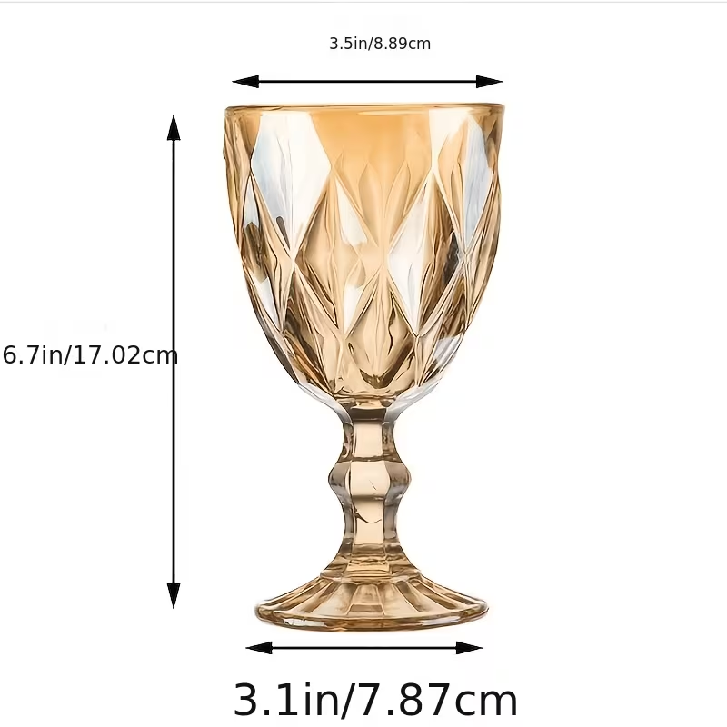 ヴィンテージワイングラス6個セット、11.5オンスのカラーガ - Wedding Fountain のレビューと価格