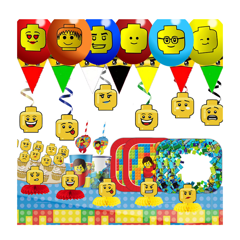 ビルディングブロックハッピーバースデーバナーパーティーデコレ - Confetti Balloon Set のレビューと価格