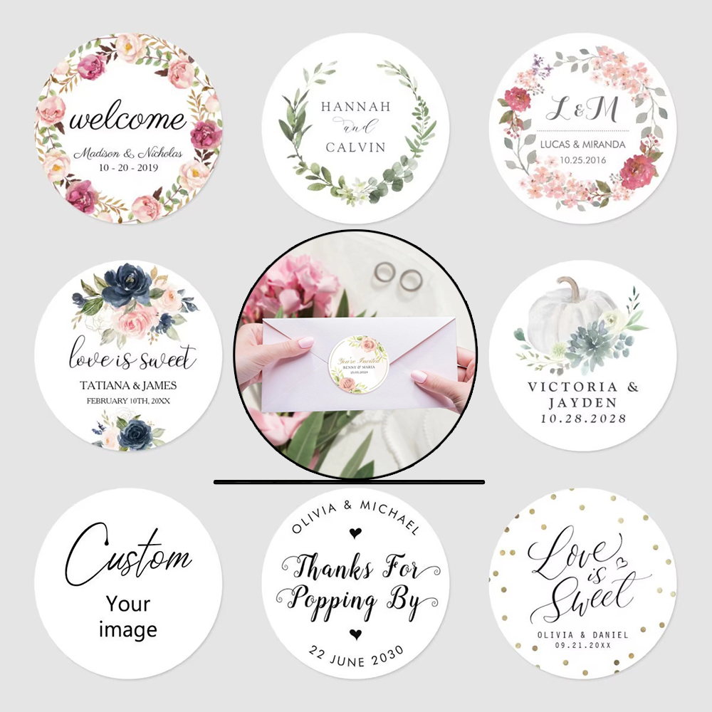 結婚式、誕生日、洗礼式用のカスタムステッカー - パーソナラ - Wedding Supply Bulk のレビューと価格