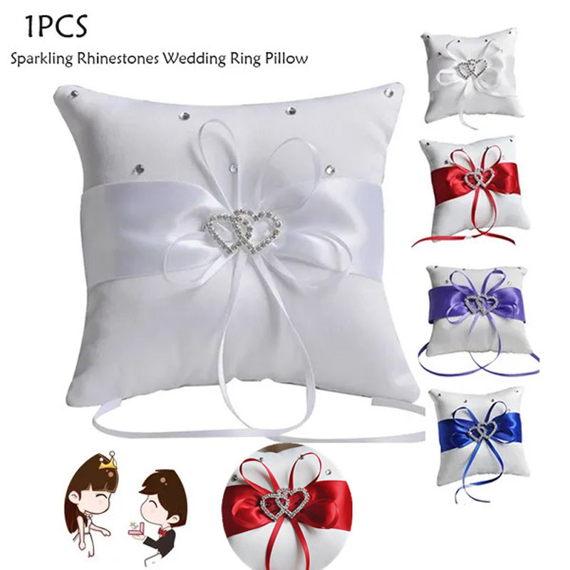 1 個 10*10 センチメートルスパークリングラインストー - Ring Bearer Pillow のレビューと価格