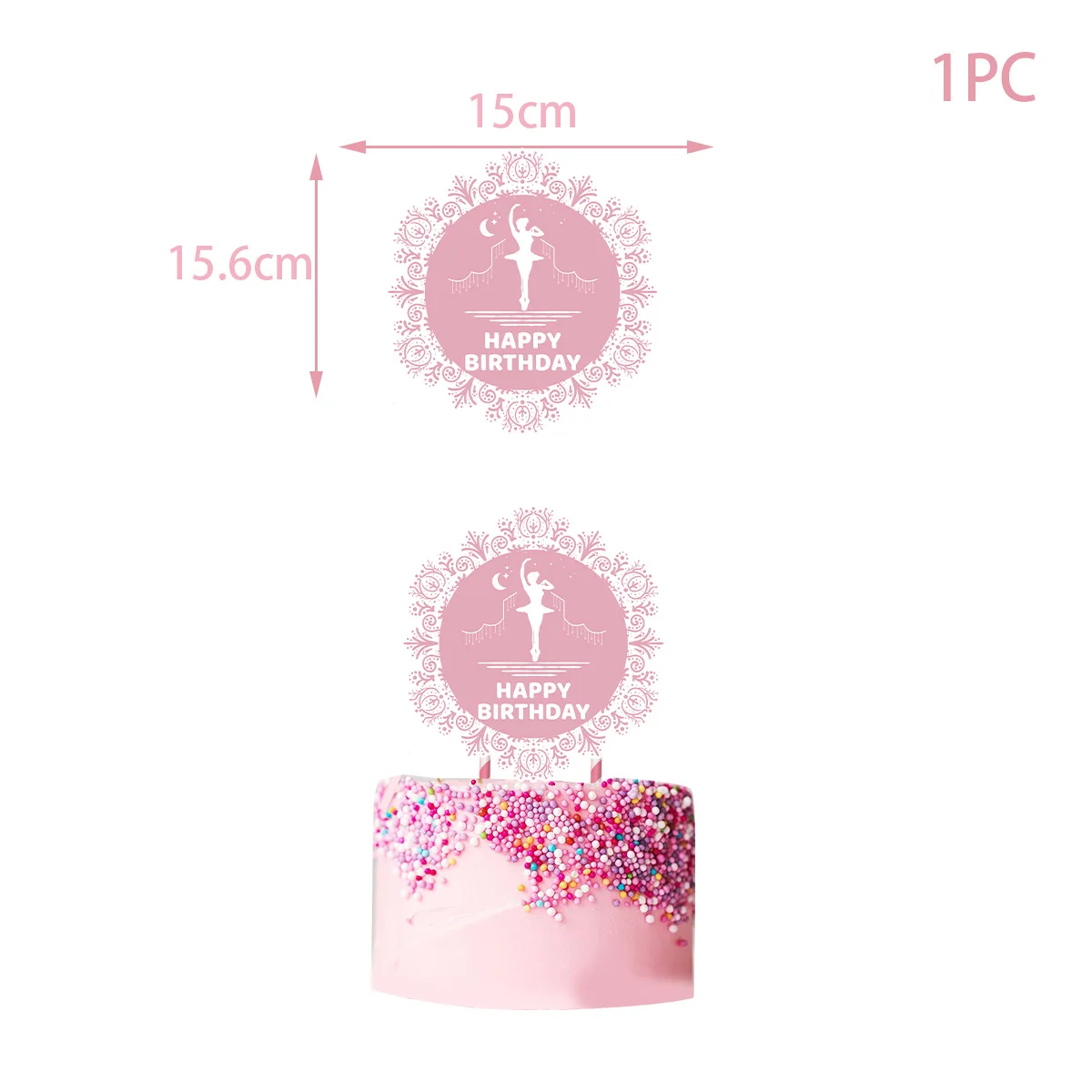 ピンクのバレリーナバレエガールバンティングバナー、子供用ケー - Confetti Balloon Set のレビューと価格