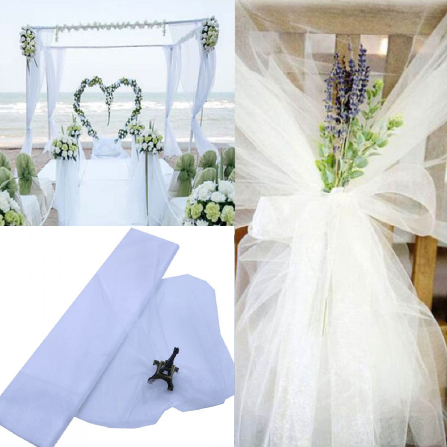 透明なオーガンザクリスタルロール,背景装飾,椅子ベルト,結婚 - Chair Sash Organza のレビューと価格