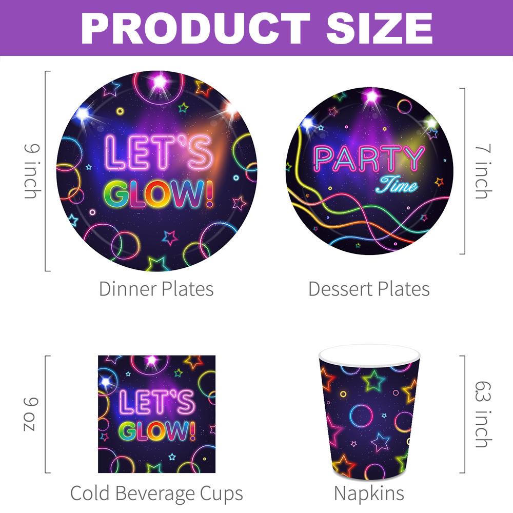 Let's Glow パーティー食器 カップ 紙皿 ナプキン - Confetti Balloon Set のレビューと価格