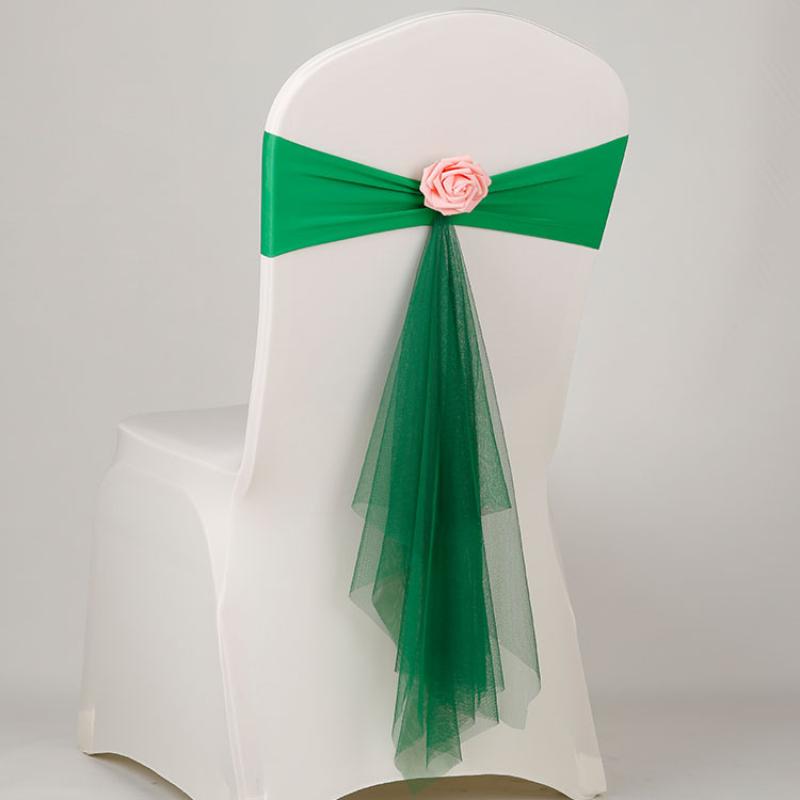 オーガンザチェアサッシュ1個、フラワースパンデックスオーガン - Chair Sash Organza のレビューと価格