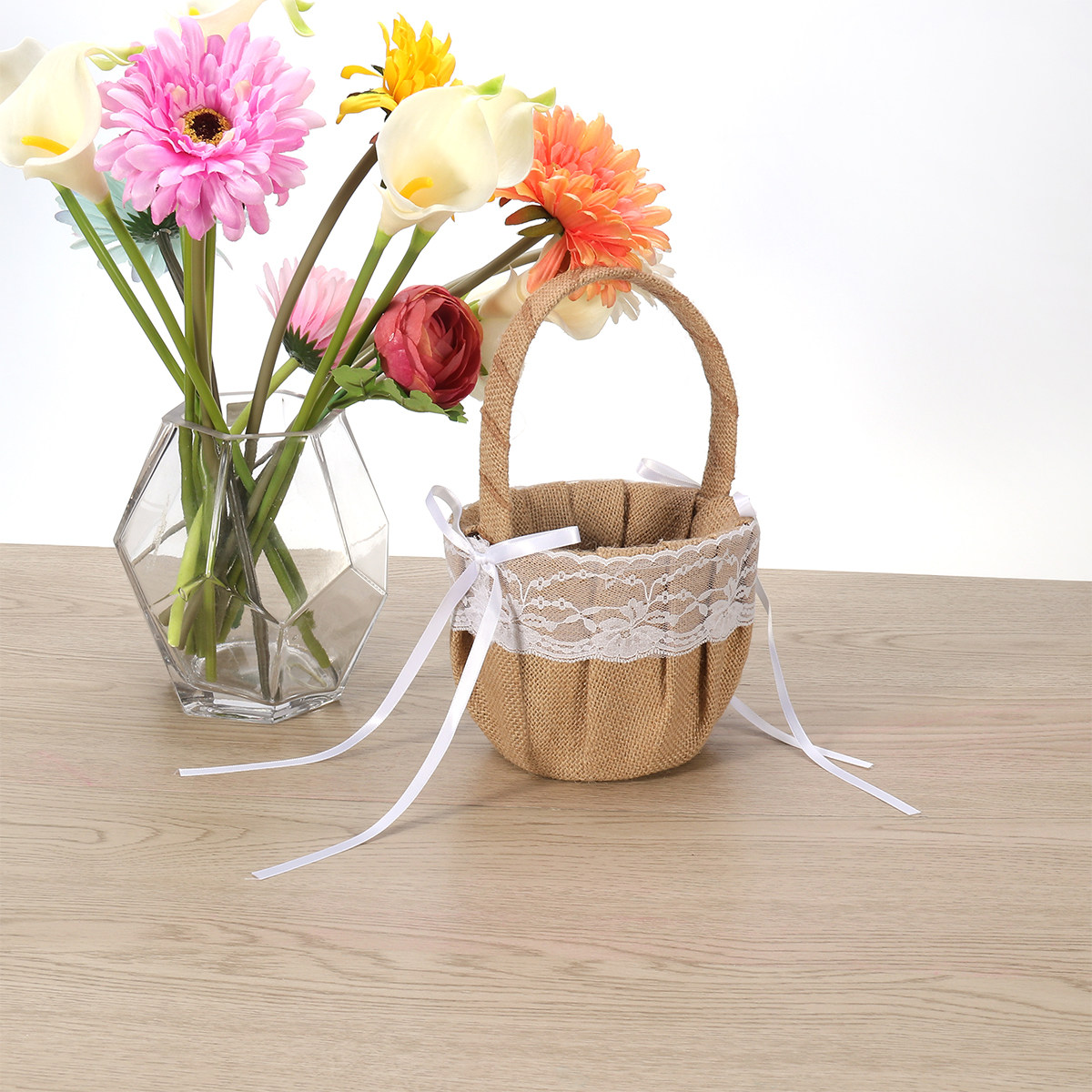 6個セット 6インチ バーラップジュートレース フラワーバス - Ring Bearer Pillow のレビューと価格