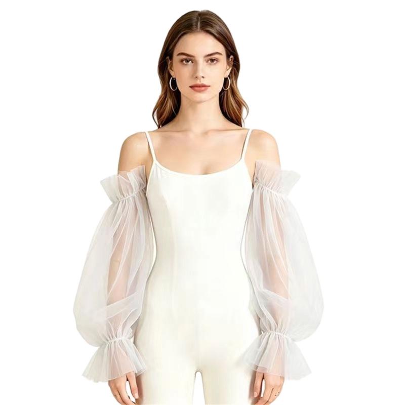 39BB 通気性チュール花嫁袖エレガントなアクセサリー結婚式 - Wedding Dress Supply のレビューと価格