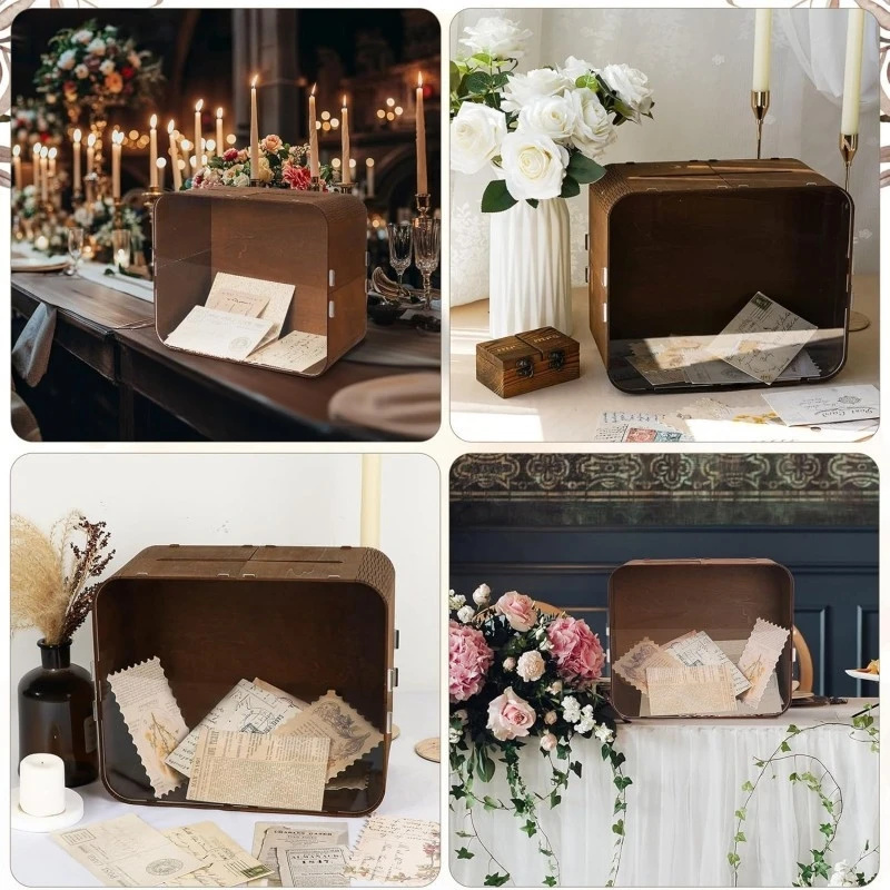 木製ウェディングカードボックス アクリル窓付き 素朴なDIY - Wedding Ceremony Supply のレビューと価格