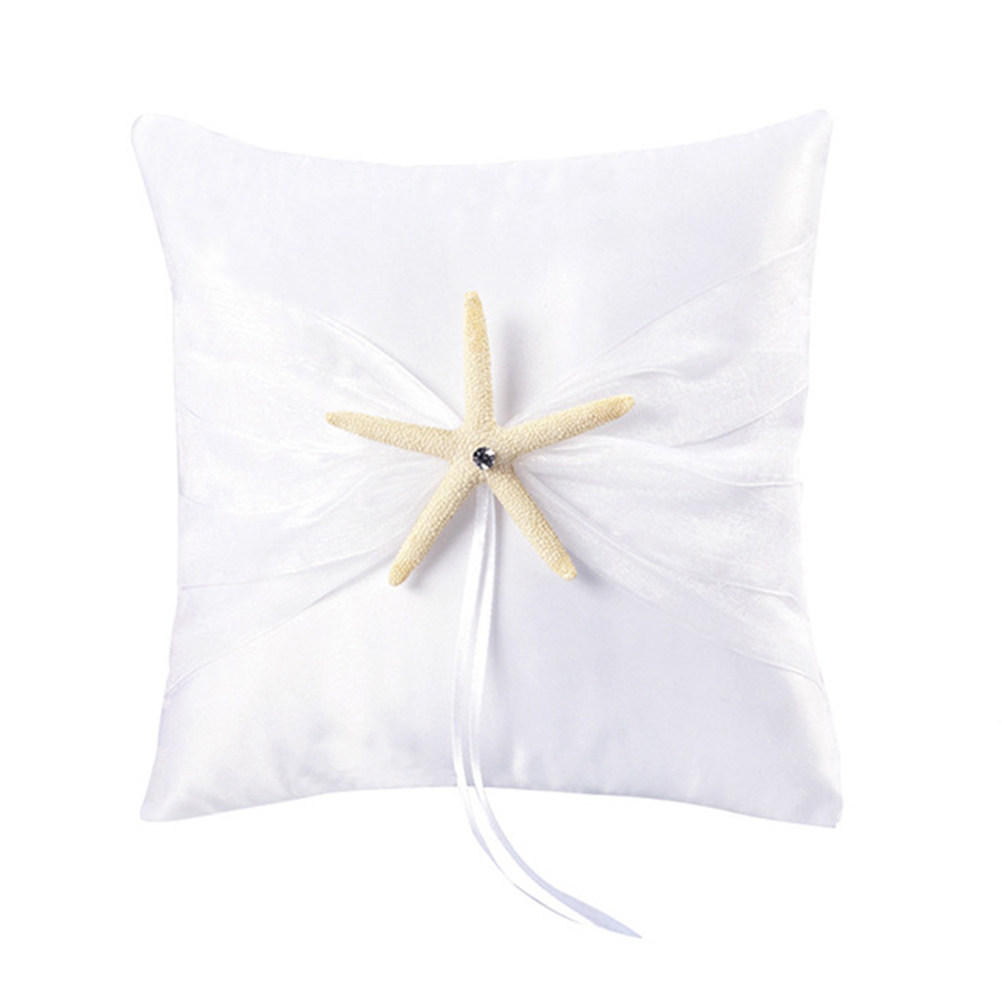ロマンチックなヒトデのウェディングリングピロー、オーシャンテ - Ring Bearer Pillow のレビューと価格