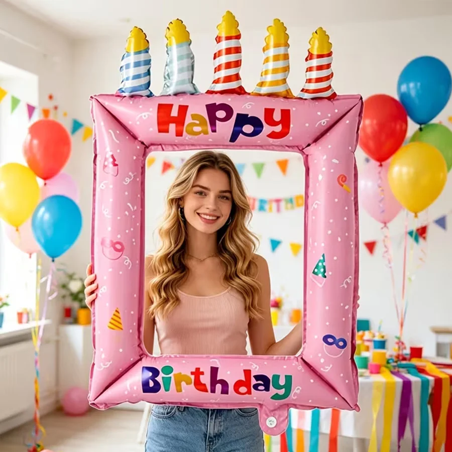 1/2個 ブルーピンク 誕生日フォトフレーム ホイルバルーン - Confetti Balloon Set のレビューと価格
