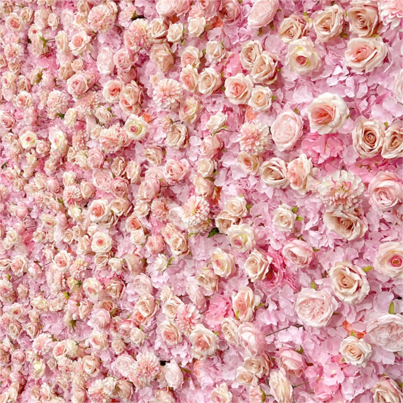 Uflower ピンクローズアジサイ布製フラワーウォールウェ - Wedding Backdrop Curtain のレビューと価格