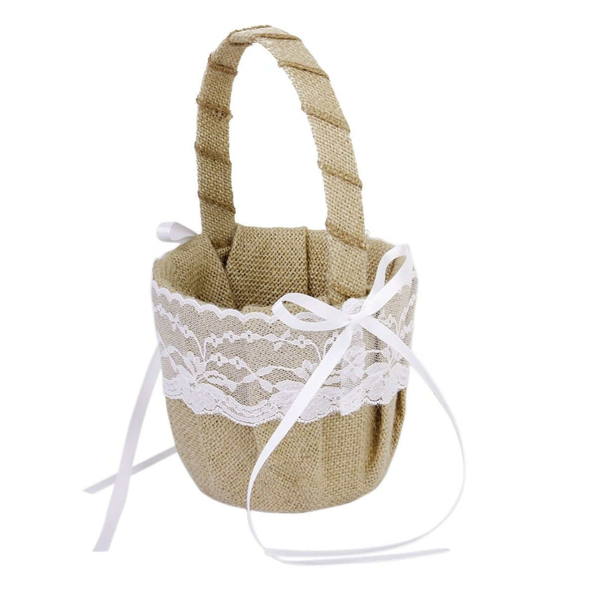 6個セット 6インチ バーラップジュートレース フラワーバス - Ring Bearer Pillow のレビューと価格