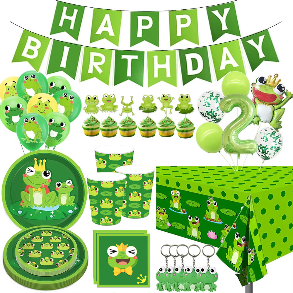 カエルの誕生日パーティーデコレーション Happy Birt - Confetti Balloon Set のレビューと価格